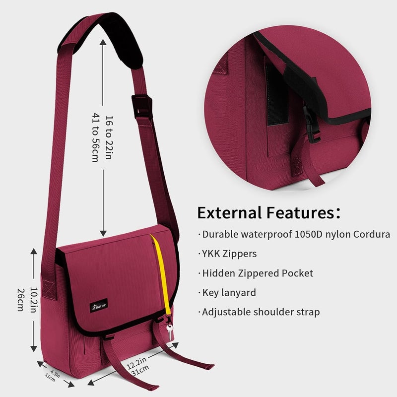 SIMTOP Messenger Bag Crossbody Shoulder Bag for Commuters and Travelers Water Resistant Scratch and Wear Cordura YKK Zipper - Image 2